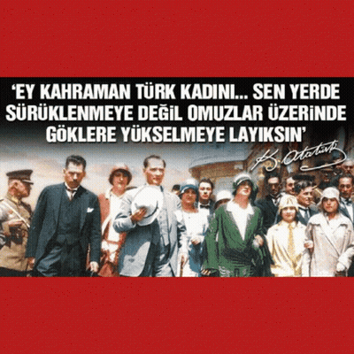 Group Standing In Front Of K. Ataturk Sign GIF