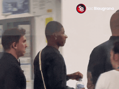 Group Standing In Front Of Soc Blaugrans Sign GIF