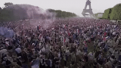 Group Standing In Front Of State Champs Sign GIF