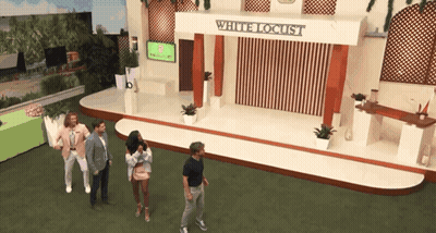 Group Standing In Front Of White Focus Sign GIF
