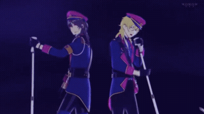 Group Standing In Front Of Wow Stage GIF