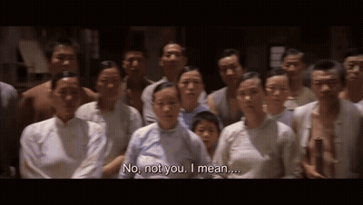 Group Standing In Line Saying No Not You I Mean GIF