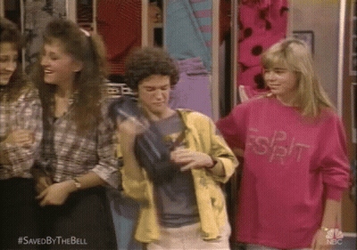 Group Standing In Room One Wearing Pink Esprit Shirt GIF