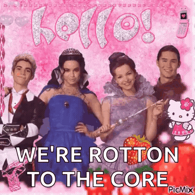 Group Standing Together Saying We're Rotten To The Core GIF