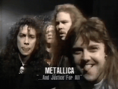 Group Standing With Metallica And Justice For All GIF