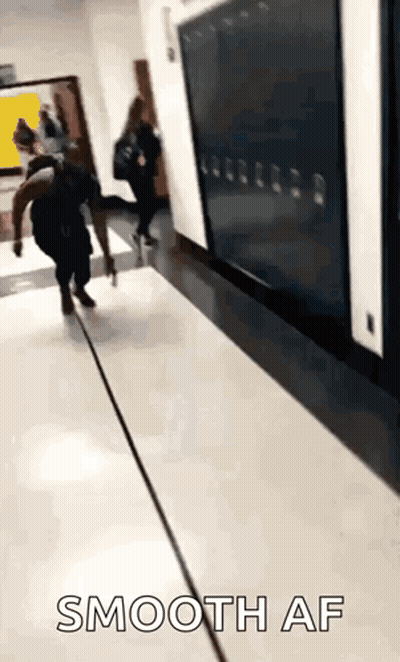 Group Walking Down Hallway Smooth AF GIF