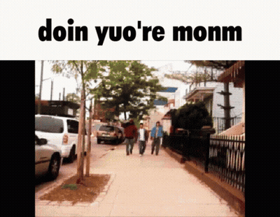 Group Walking Down Sidewalk Doin Yuo Re Monm GIF