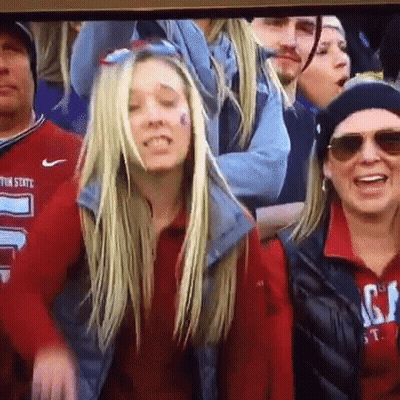 Group Watching Game With Utah State Shirt GIF