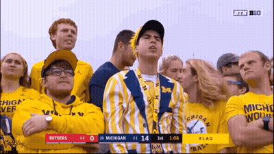 Group Watching Michigan Game GIF