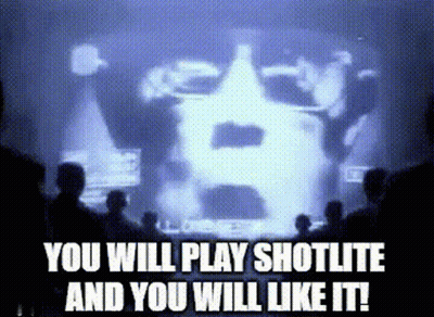 Group Watching Screen Saying You Will Play Shotlite GIF