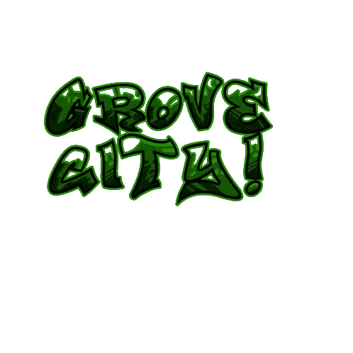 Grove City Logo With Cartoon Character Sticker