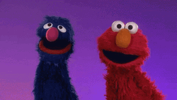 Grover Sesame And Elmo Dancing Doing Amazed Reaction GIF