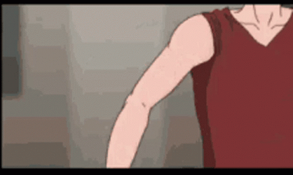 Growing Muscles Of Cartoon Man GIF