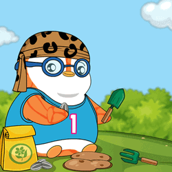 Growing Sunflower Plant Pudgy Penguin  GIF