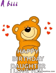 Grown Up Happy Birthday Daughter Big Hug Bear GIF