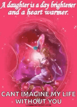 Grown Up Happy Birthday Daughter Glittery Angel GIF