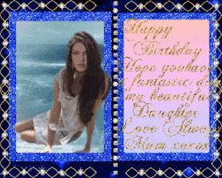 Grown Up Happy Birthday Daughter Glittery Graphics Design GIF