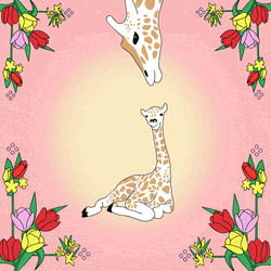 Grown Up Happy Birthday Daughter Kissing Giraffe GIF