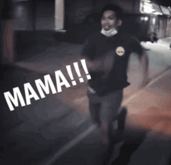 Grown Up Man Running After Mama Meme GIF