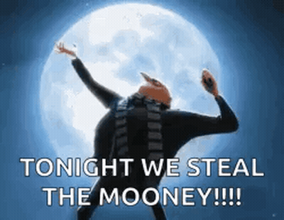 Gru Dancing In Front Of Full Moon GIF