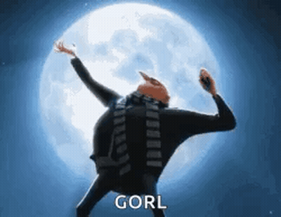 Gru Dancing In Front Of Full Moon GIF