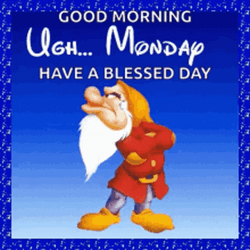 Grumpy Animated Good Morning Monday Greeting GIF