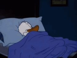 Grumpy Donald Duck Waking Up Meme GIF