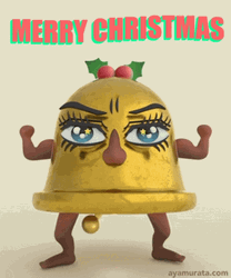 Grumpy Looking Christmas Bell Animation GIF