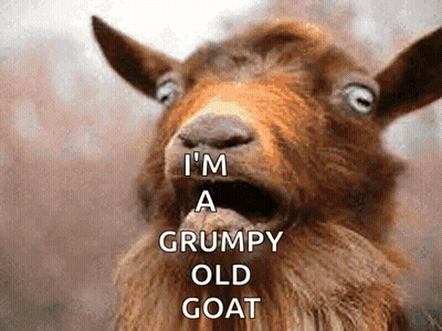 Grumpy Old Goat With Mouth Open And Beard GIF