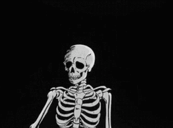 Grunge Aesthetic Skeleton Black And White GIF