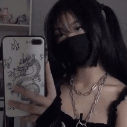Grunge Fashion Mirror Phone Selfie GIF