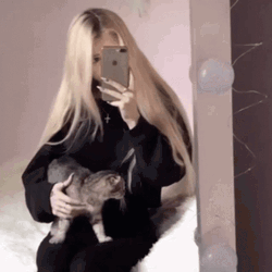 Grunge Girl Cat PFP GIF