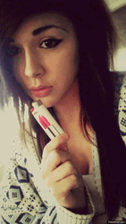 Grunge Girl Lipstick Lighter GIF