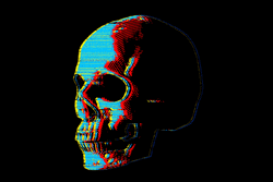 Grunge Skull Glitch Digital Art GIF