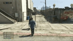 GTA Guy Bumped Into Fence GIF