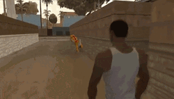 GTA Guy Riding A Dinosaur GIF