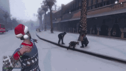 GTA Guy Throwing Snow Ball GIF