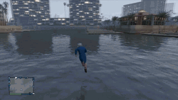GTA Man Running On Water GIF