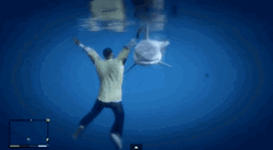 Gta5 Franklin Dodges Shark Attack GIF