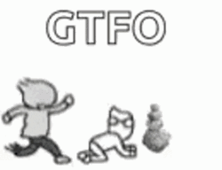 Gtfo Cute Animated Kick Out GIF