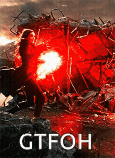 GTFOH Movie Poster Woman With Red Light