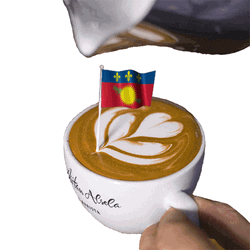Guadeloupe Flag On Capuccino GIF