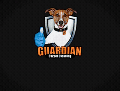 Guardian Carpet Cleaning Logo With Dog GIF