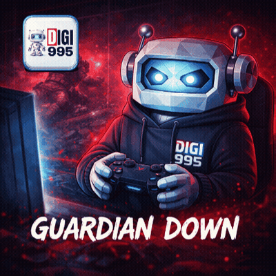 Guardian Down Robot Playing Video Game GIF