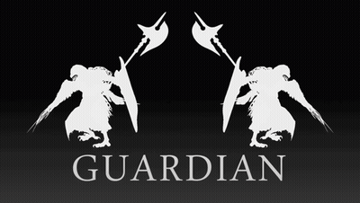 Guardian On Black Background With Silhouette GIF