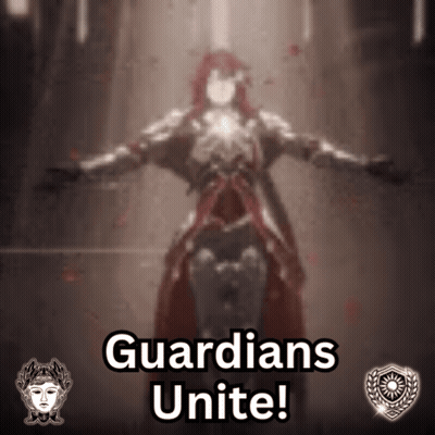 Guardians Unite Poster With Woman In Armor GIF