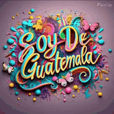 Guatemala Surrounded By Colorful Butterflies And Balls GIF