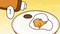 Gudetama Lazy Egg Hiding Sauce GIF