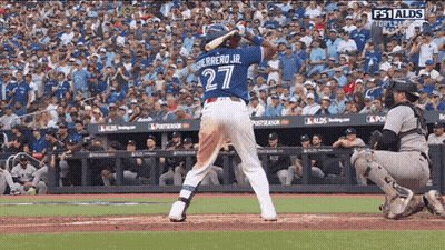 Guerrero Jr. Swinging At Pitch GIF