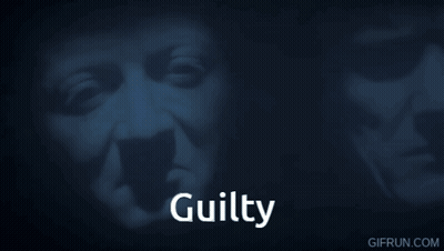 Guilty Word On Dark Blue GIF